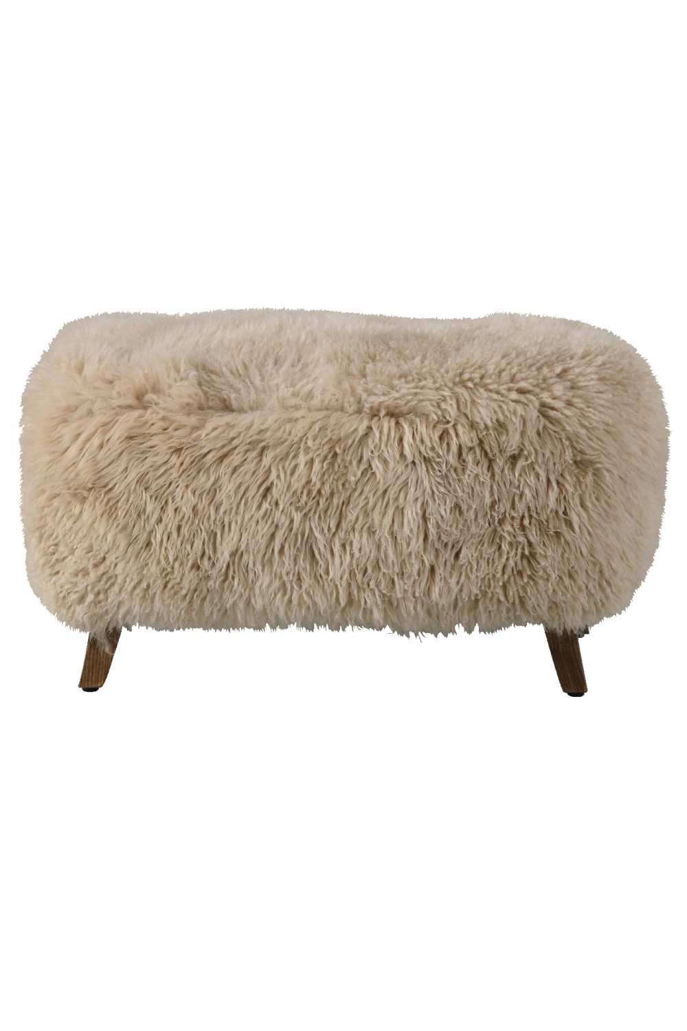 Long-Haired Sheepskin Footstool | Andrew Martin Cabana | Oroa.com