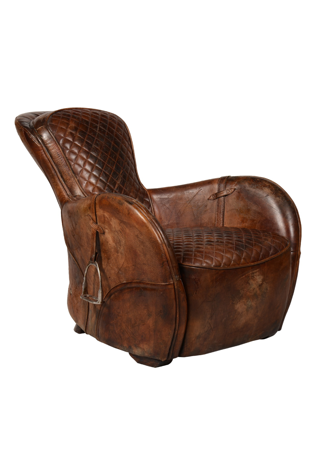 Brown Leather Equestarian Lounge Chair Andrew Martin Saddle OROA
