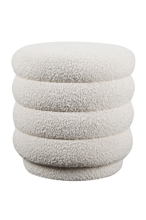 Cream Bouclé Round Ottoman | Andrew Martin Dura | Oroa.com