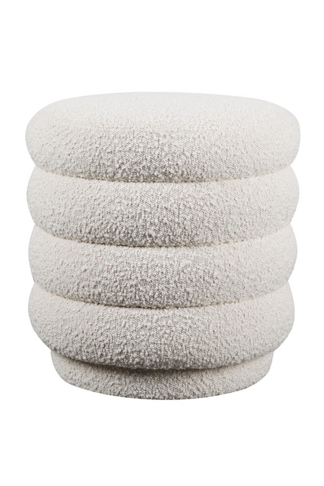 Cream Bouclé Round Ottoman | Andrew Martin Dura | Oroa.com