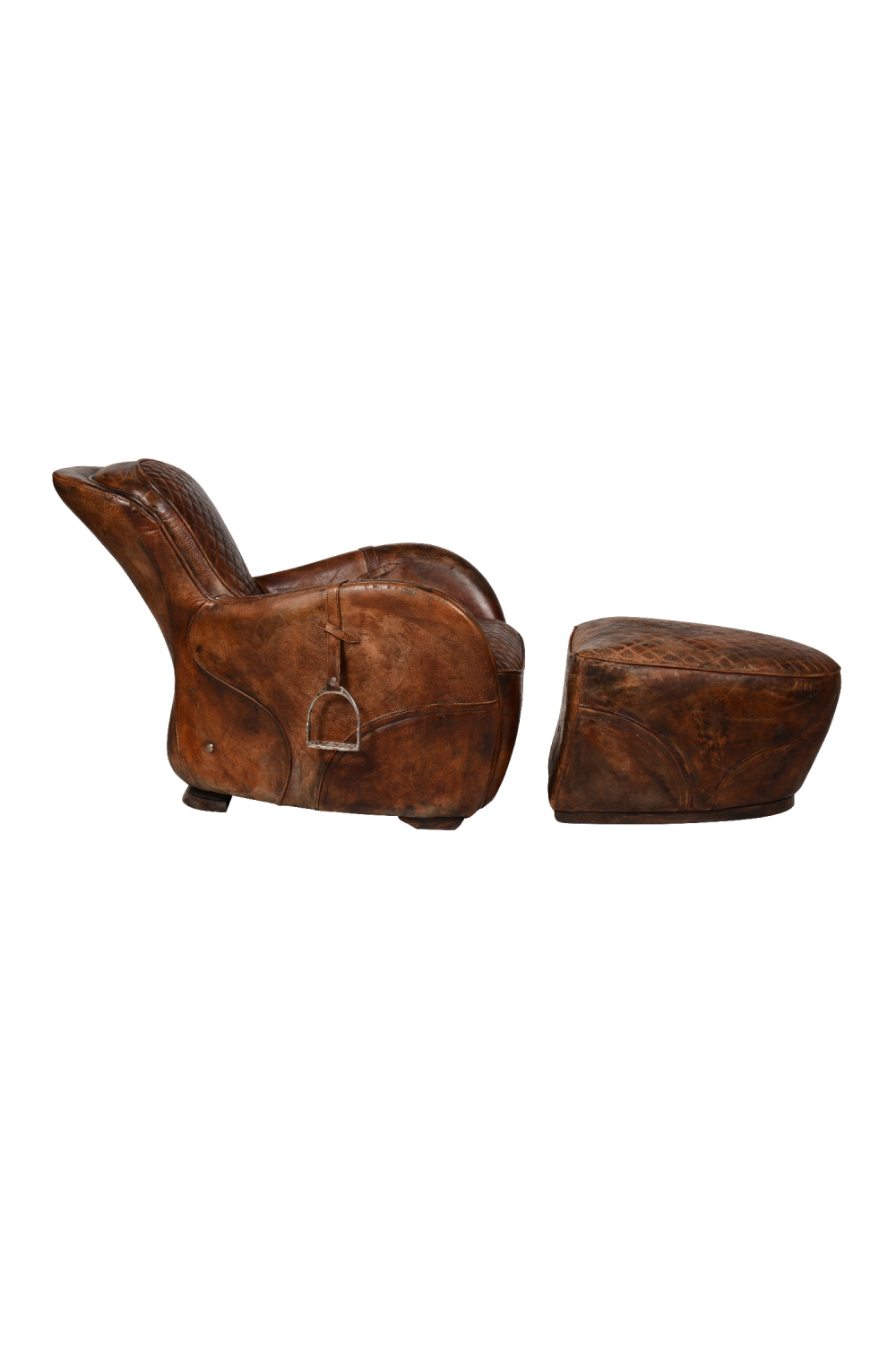Brown Leather Equestarian Lounge Chair | Andrew Martin Saddle | Oroa.com