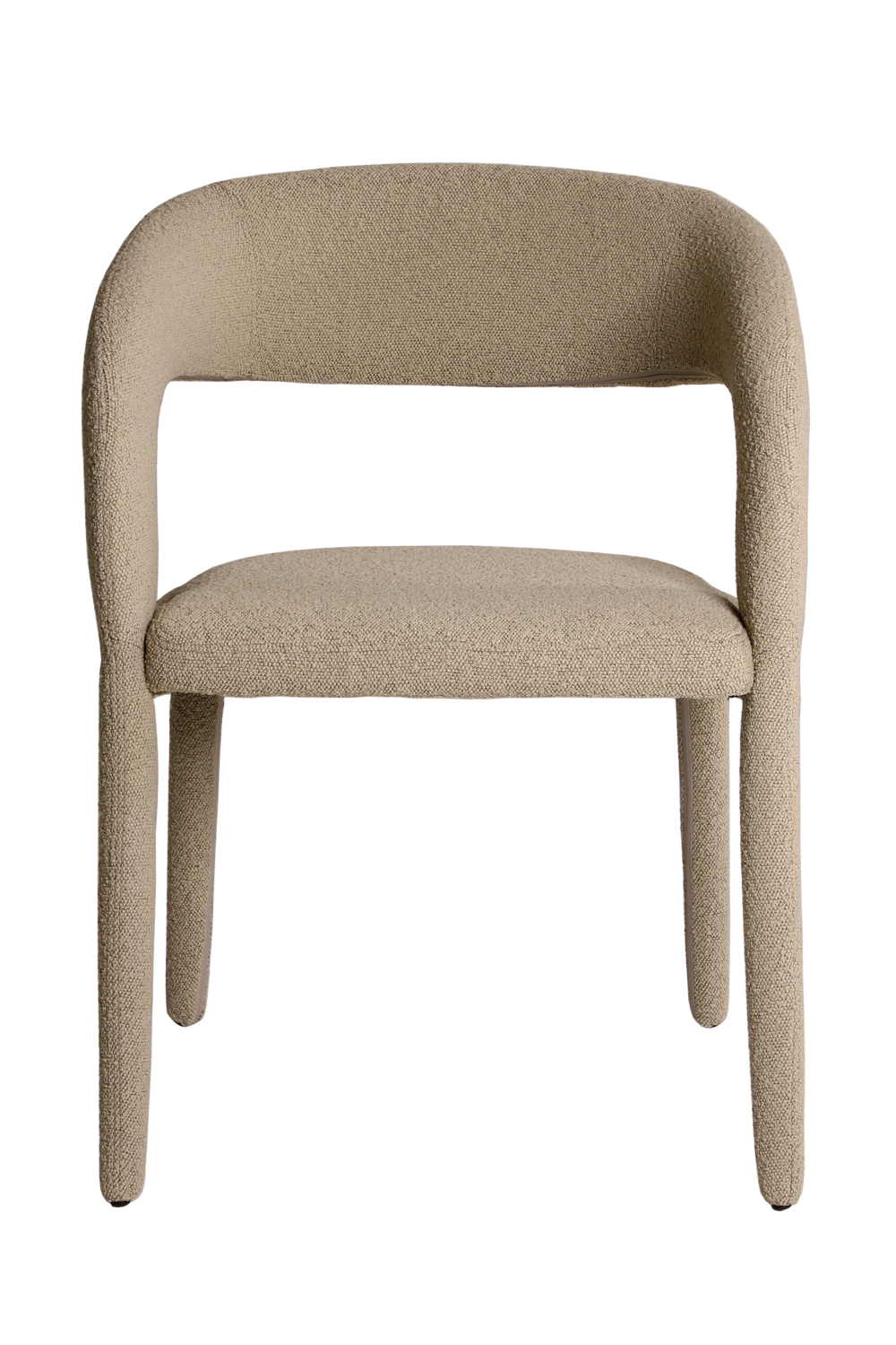 Beige Bouclé Curved Dining Chair | Andrew Martin Knox | Oroa.com