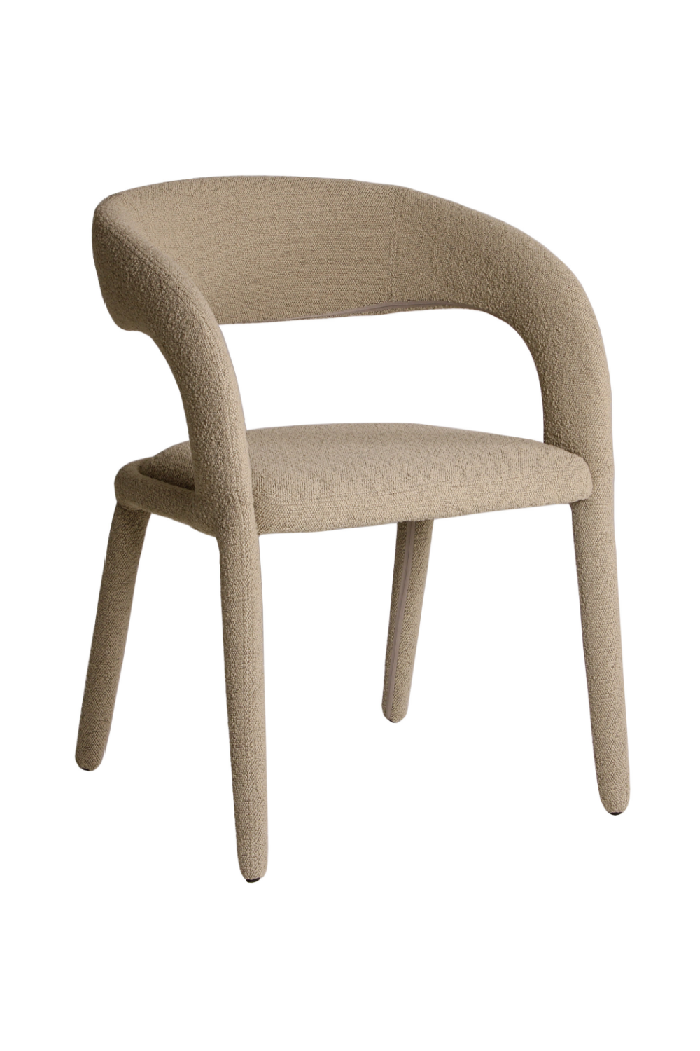 Beige Bouclé Curved Dining Chair | Andrew Martin Knox | Oroa.com