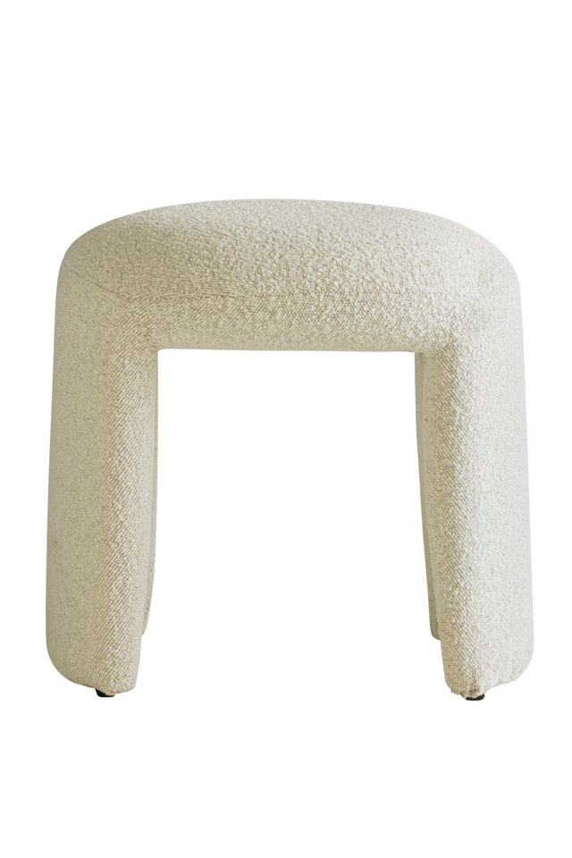 Off-White Bouclé Low Stool | Andrew Martin Hobb | Oroa.com