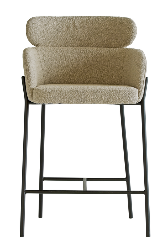 Beige Bouclé Tub Bar Stool | Andrew Martin Harry | Oroa.com