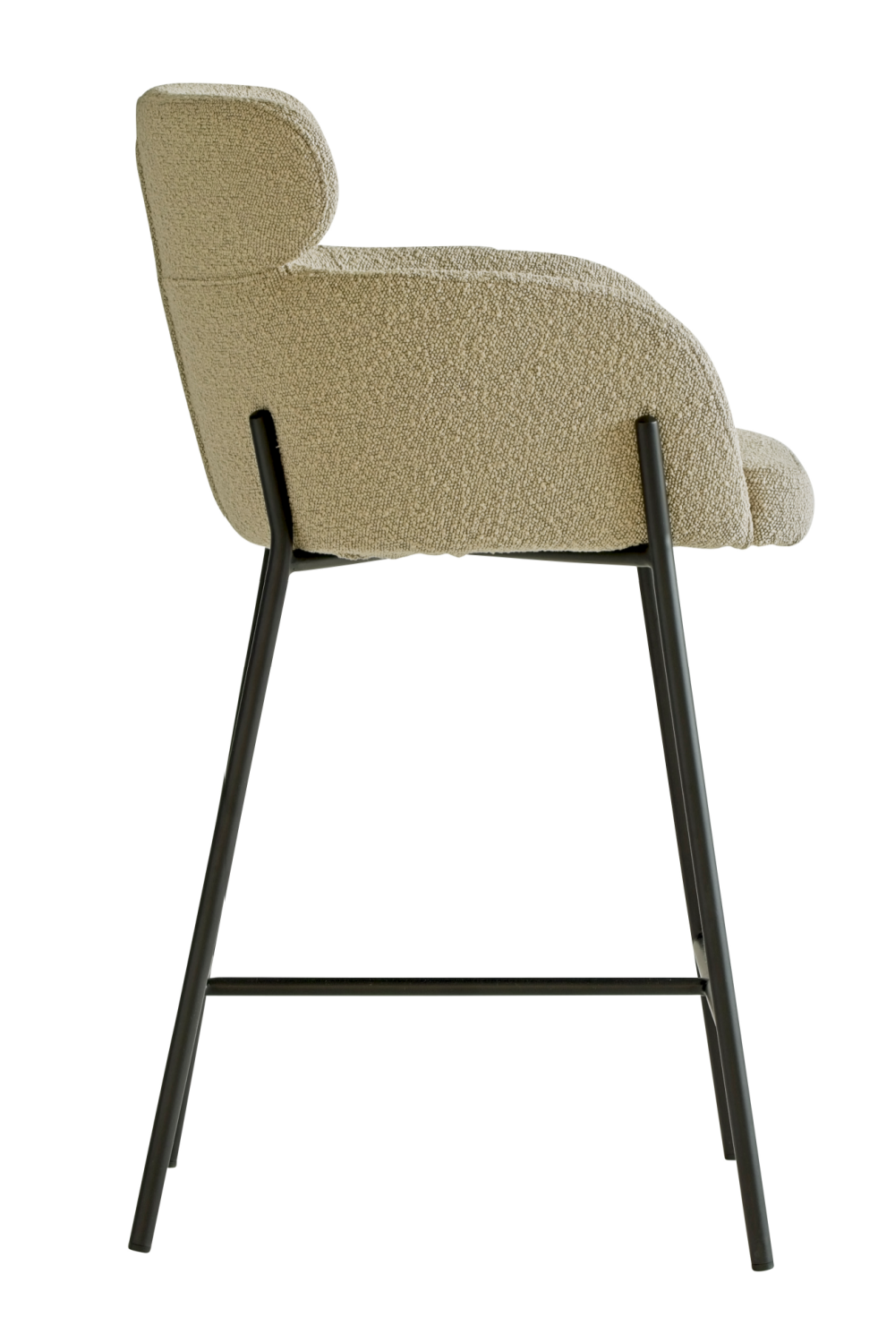 Beige Bouclé Tub Bar Stool | Andrew Martin Harry | Oroa.com