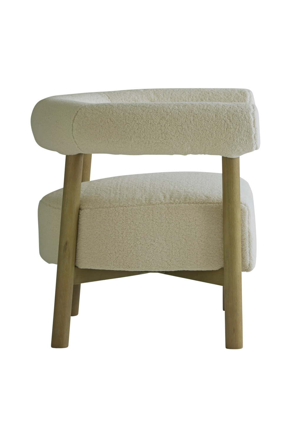 Cream Sheepskin Curved Armchair | Andrew Martin Rollo | Oroa.com