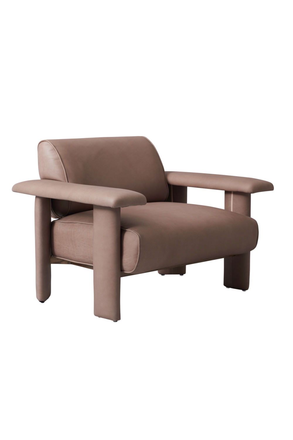 Taupe Leather Lounge Armchair | Andrew Martin Niro | Oroa.com
