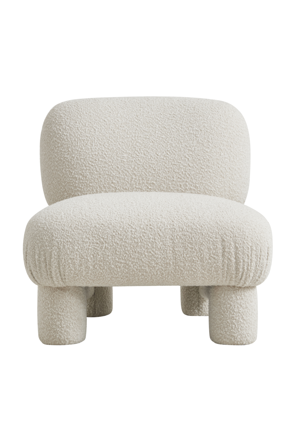 Off-White Bouclé Japandi Accent Chair | Andrew Martin Bella | Oroa.com