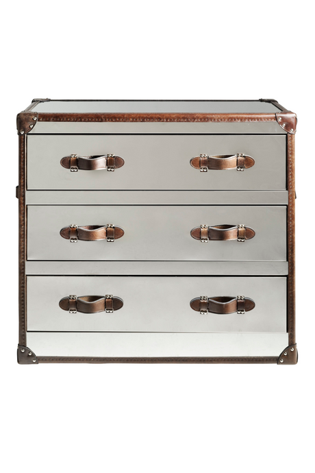 White Mirrored Steel Chest of Drawers | Andrew Martin Howard | OROA