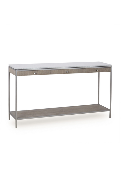 White Marble with Drawers Console Table | Andrew Martin Rufus | OROA 