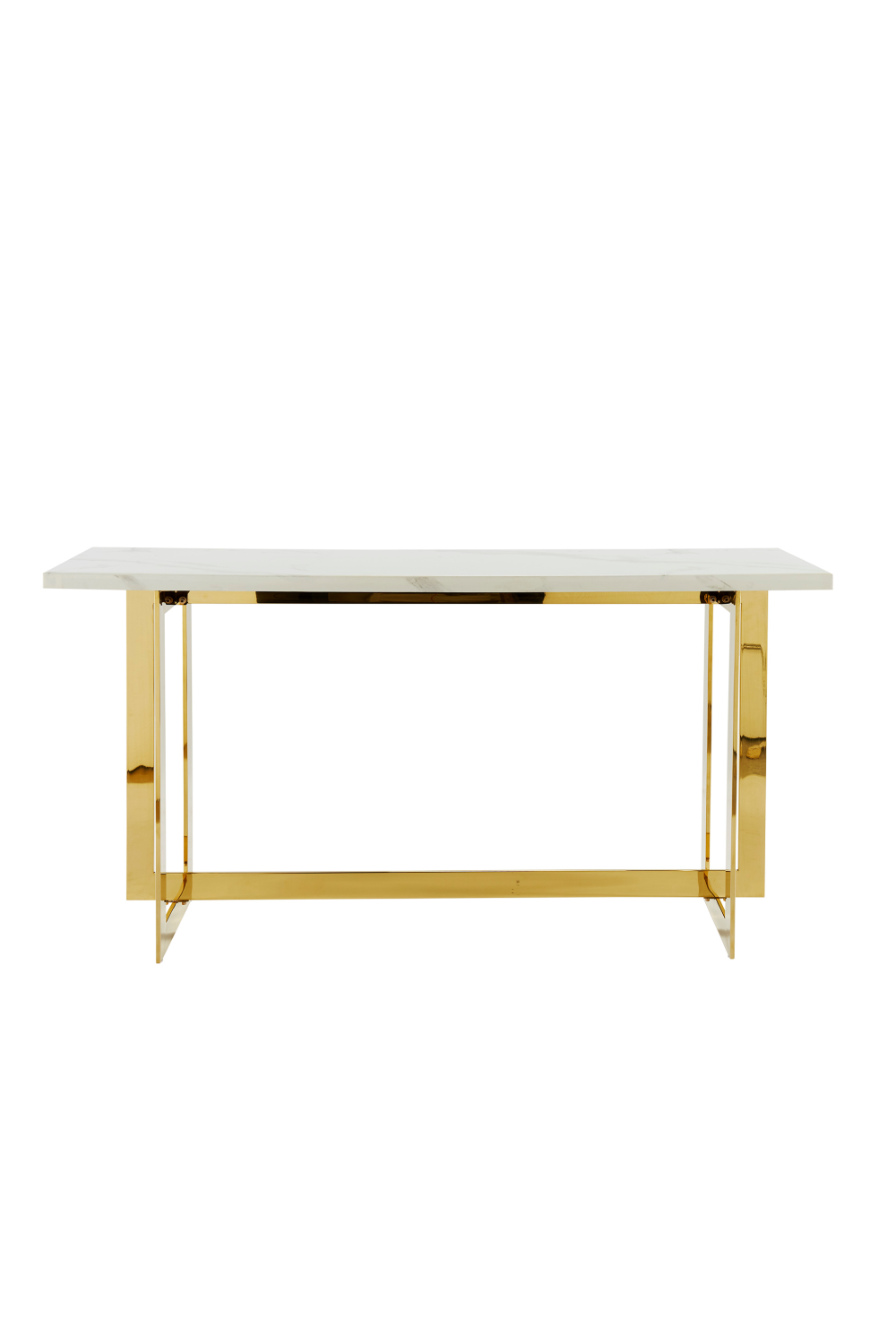 White and Gold Marble Console Table | Andrew Martin Sienna | OROA