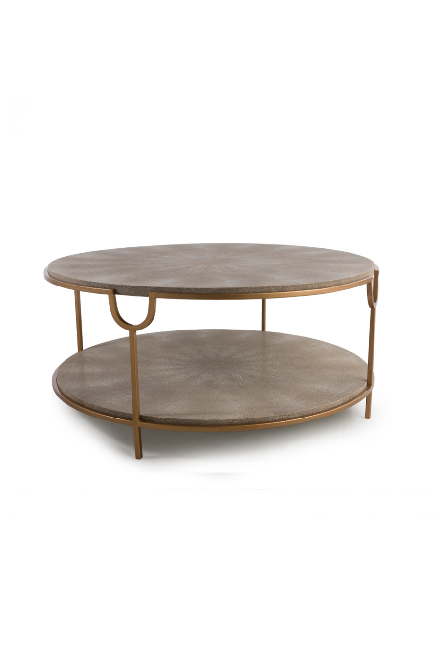 Cream Shagreen with Undershelf Coffee Table Andrew Martin OROA