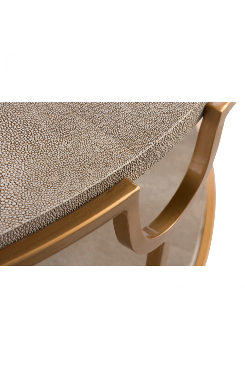 Cream Shagreen with Undershelf Coffee Table Andrew Martin OROA