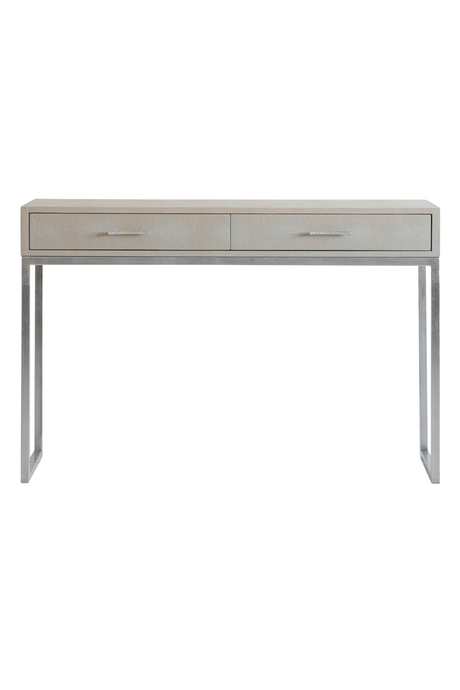 Cream Shagreen 2-Drawer Desk | Andrew Martin Digby | Oroa.com