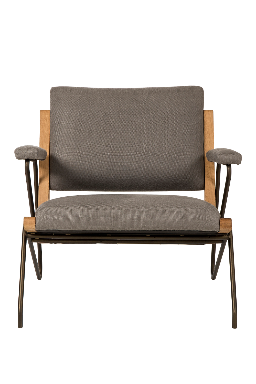 Oak Framed Gray Lounge Chair | Andrew Martin Marianne | OROA