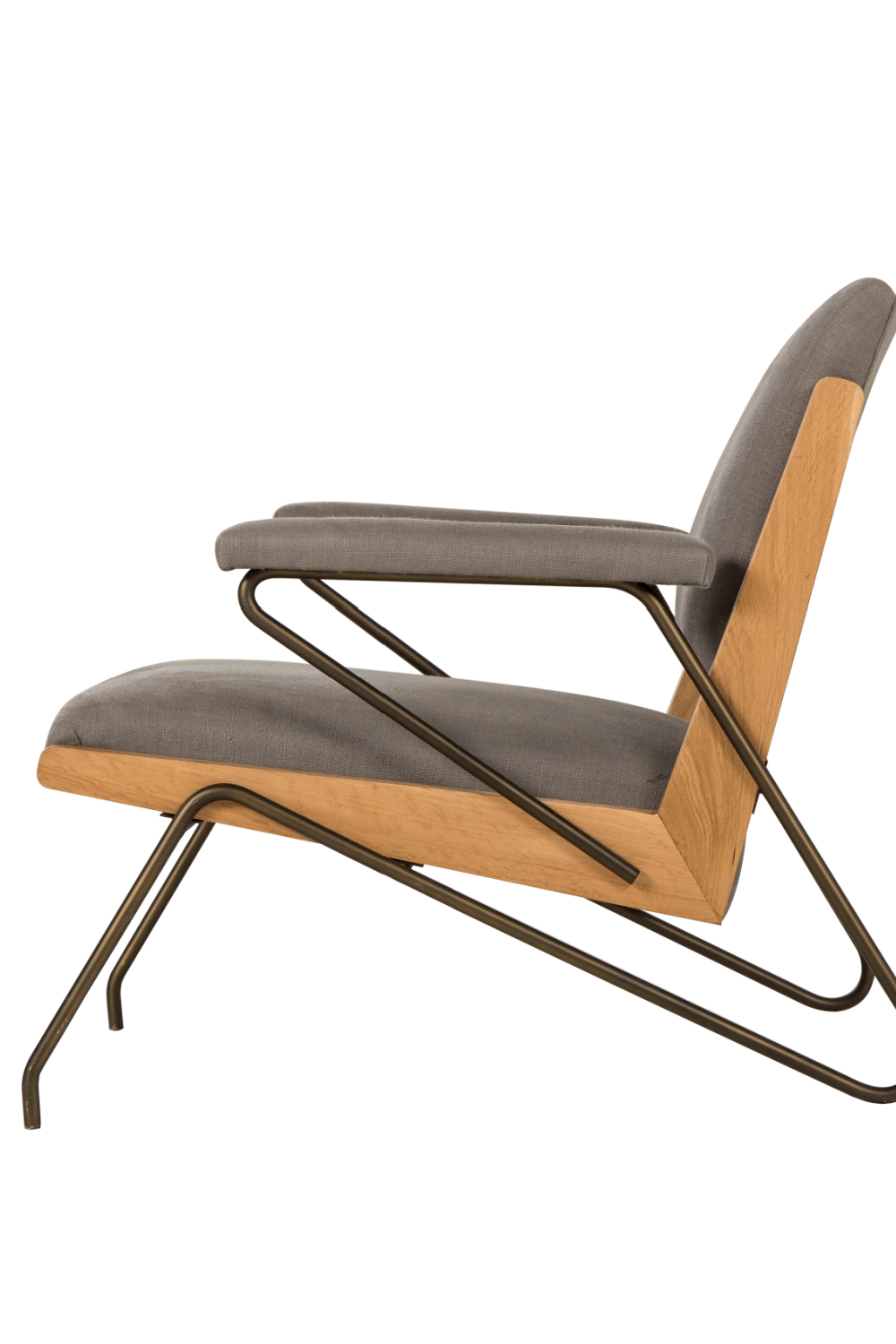 Oak Framed Gray Lounge Chair | Andrew Martin Marianne | OROA