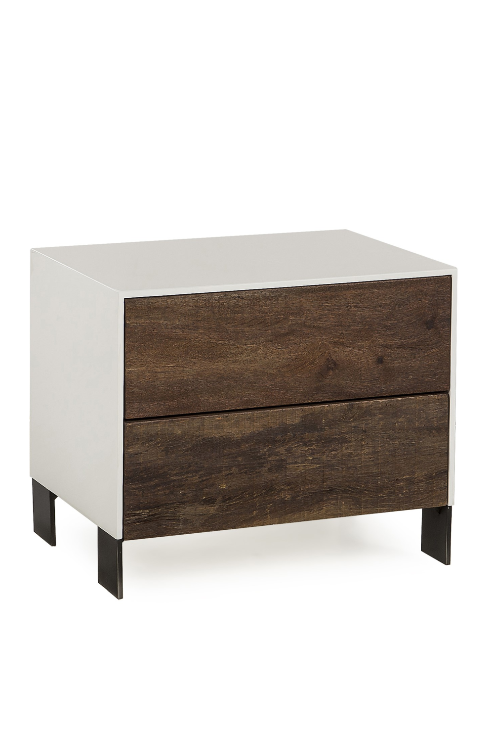 White Bedside Table with Peroba Drawers | Andrew Martin Cardosa | OROA