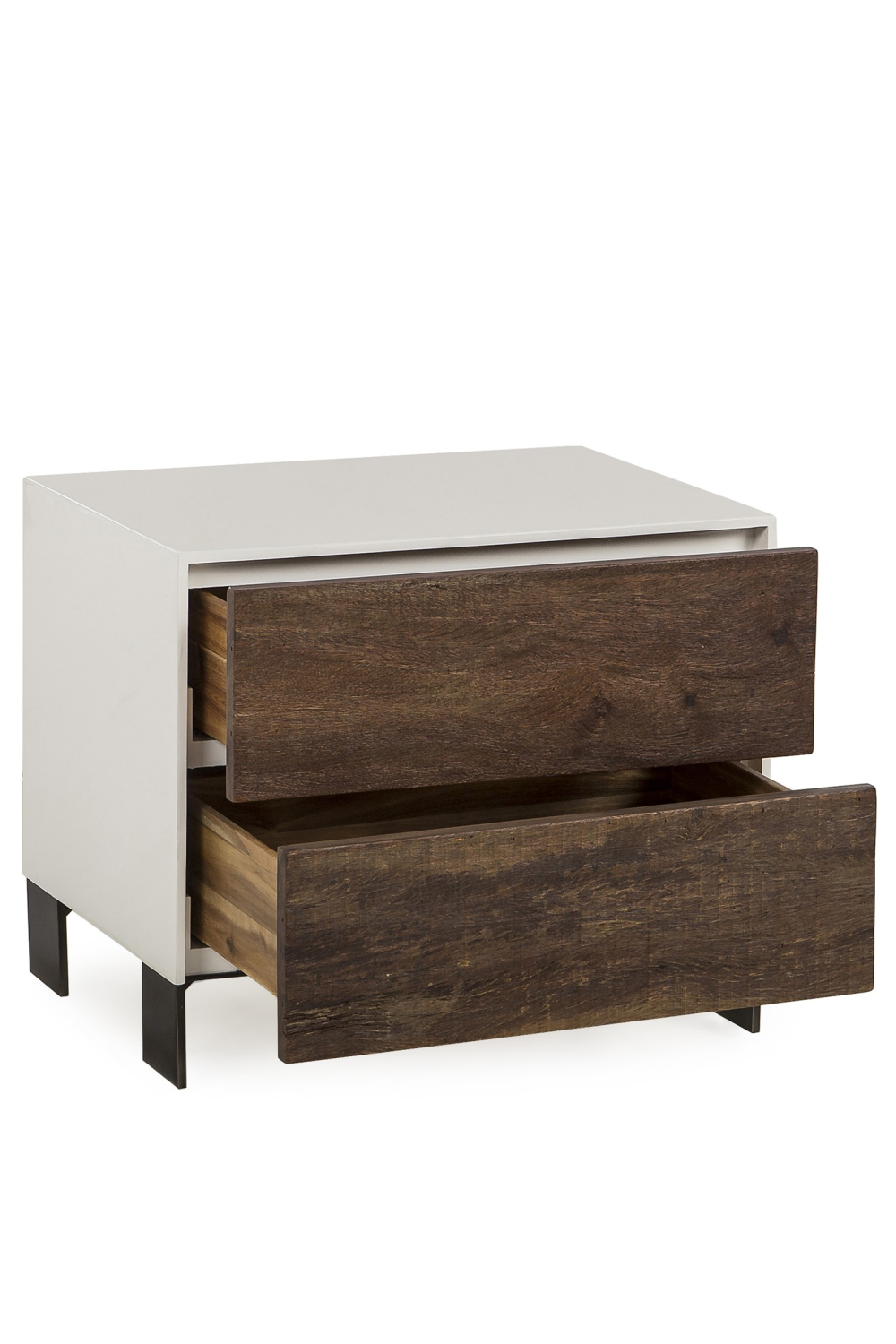 White Bedside Table with Peroba Drawers | Andrew Martin Cardosa | OROA