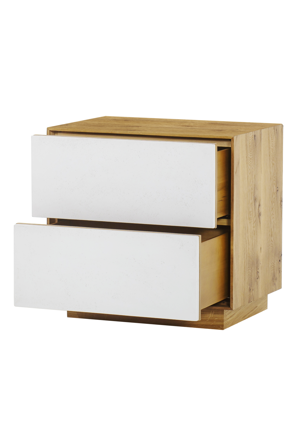 White Concrete Oak Two Drawer Nightstand | Andrew Martin Sands | OROA