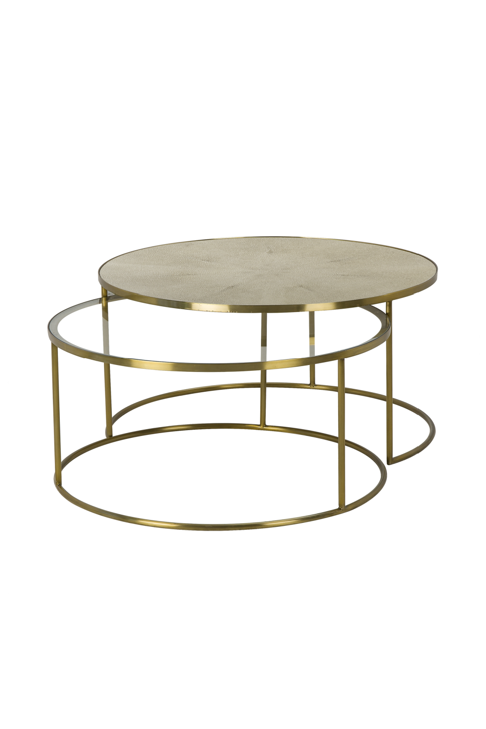 Round Nested Shagreen Glass Coffee Table | Andrew Martin Ringo | OROA