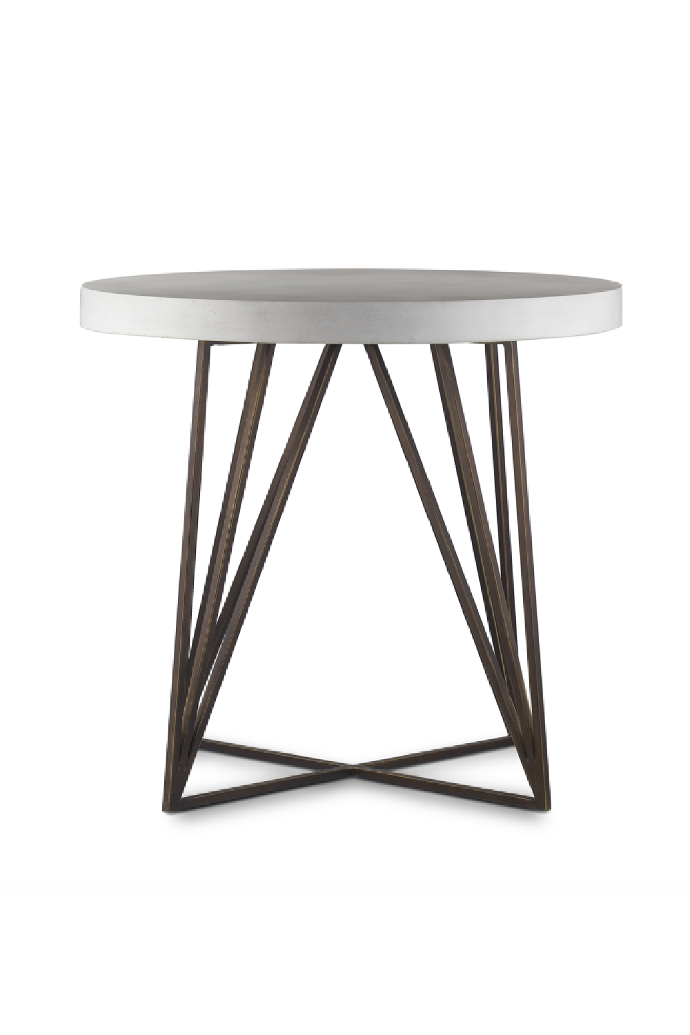 White Round Geometrical Base Side Table | Andrew Martin Emerson | OROA