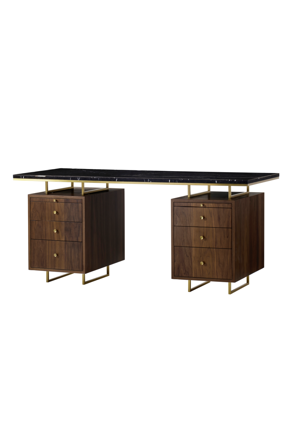 Black Marble Top Wooden Desk L | Andrew Martin Chester | OROA