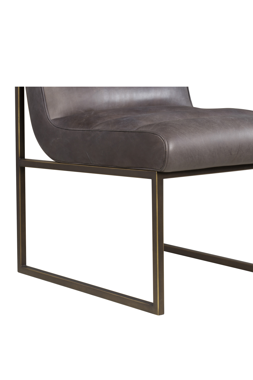 Brown Leather Ribbed Side Chair | Andrew Martin Noah | OROA