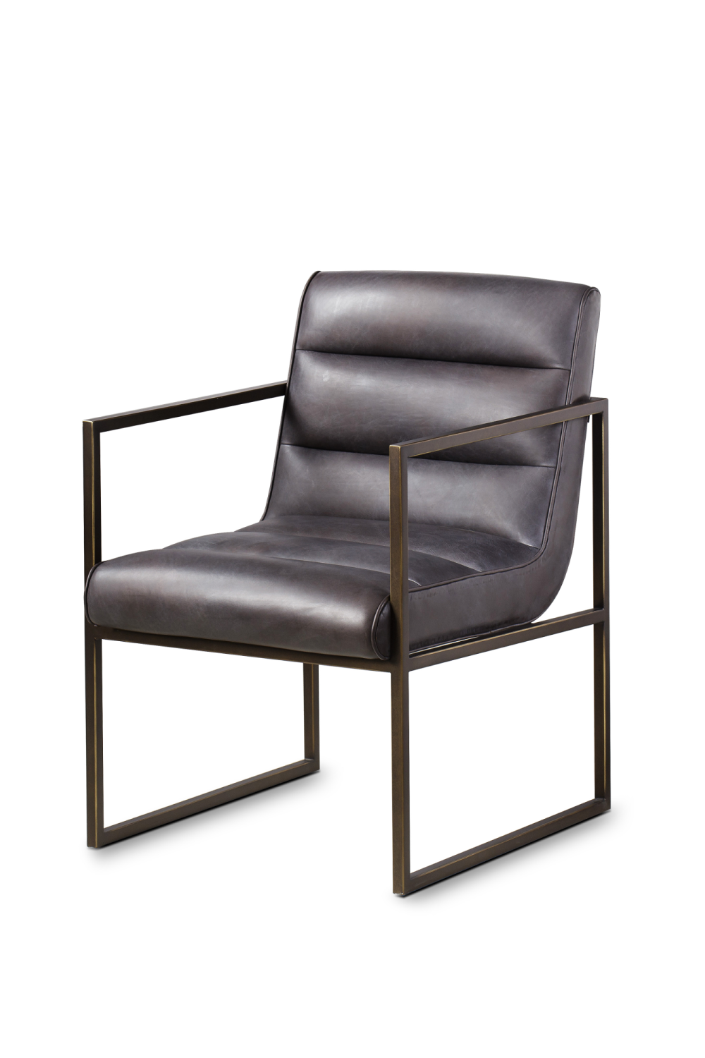 Ribbed best sale leather armchair