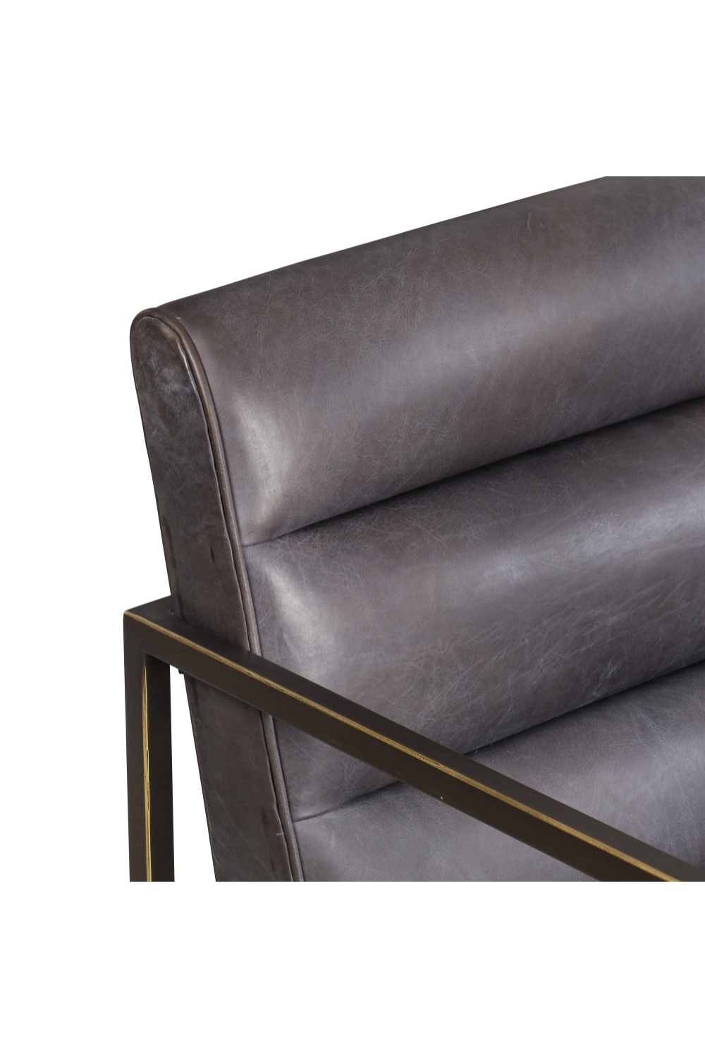 Brown Leather Ribbed Armchair | Andrew Martin Noah | OROA