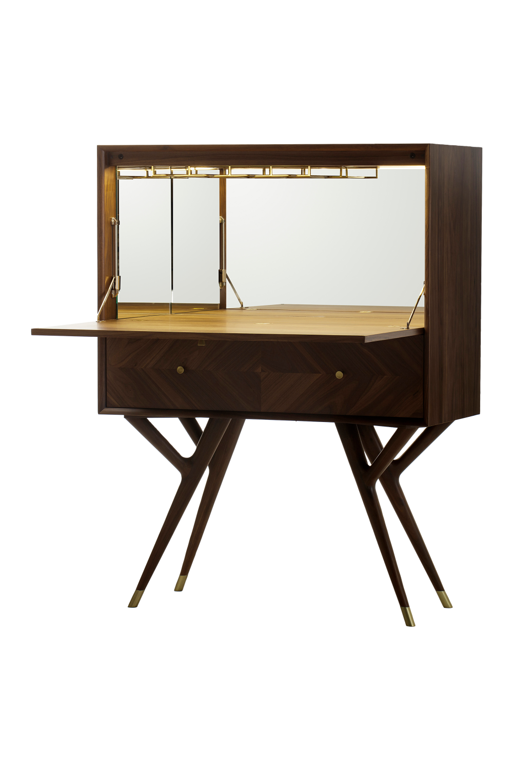 Wooden Brass Accent Bar Cabinet | Andrew Martin Chester | OROA