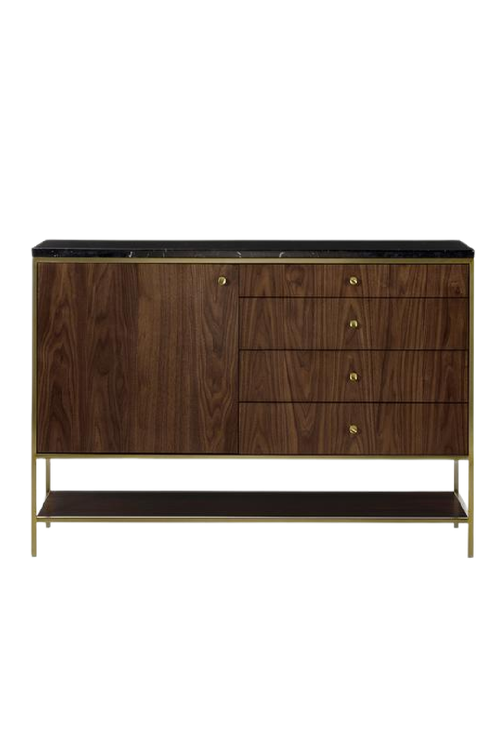 Wooden Sideboard with Black Marble Top S | Andrew Martin Chester