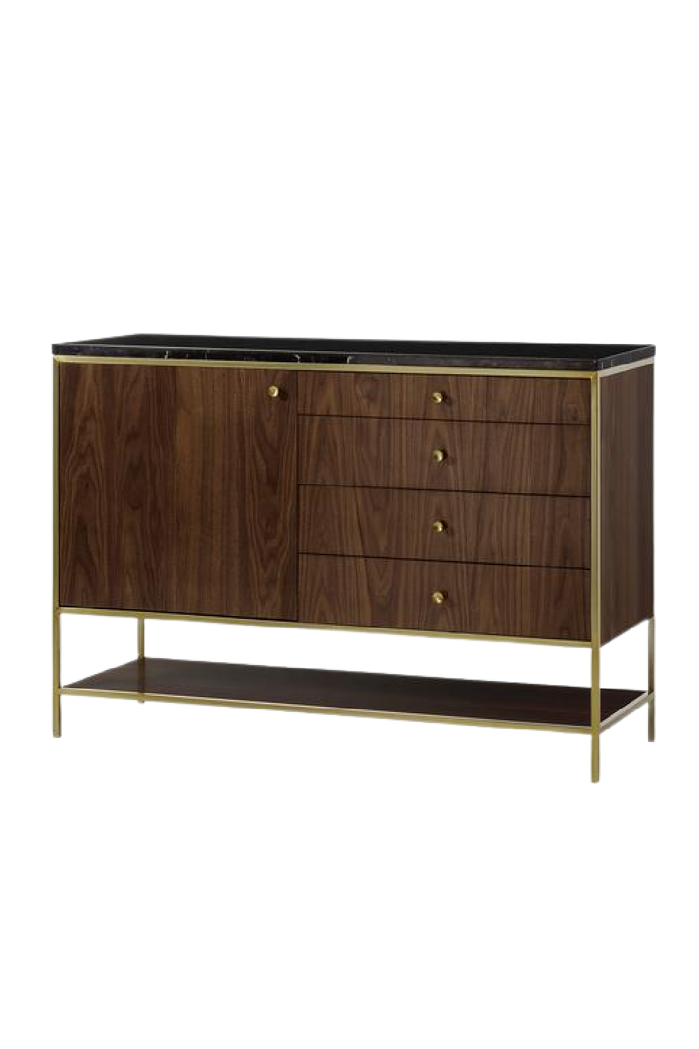 Wooden Sideboard with Black Marble Top S | Andrew Martin Chester