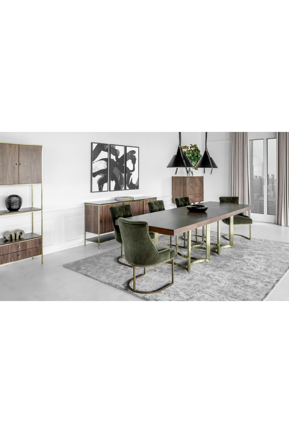 Wooden Sideboard with Black Marble Top L | Andrew Martin Chester