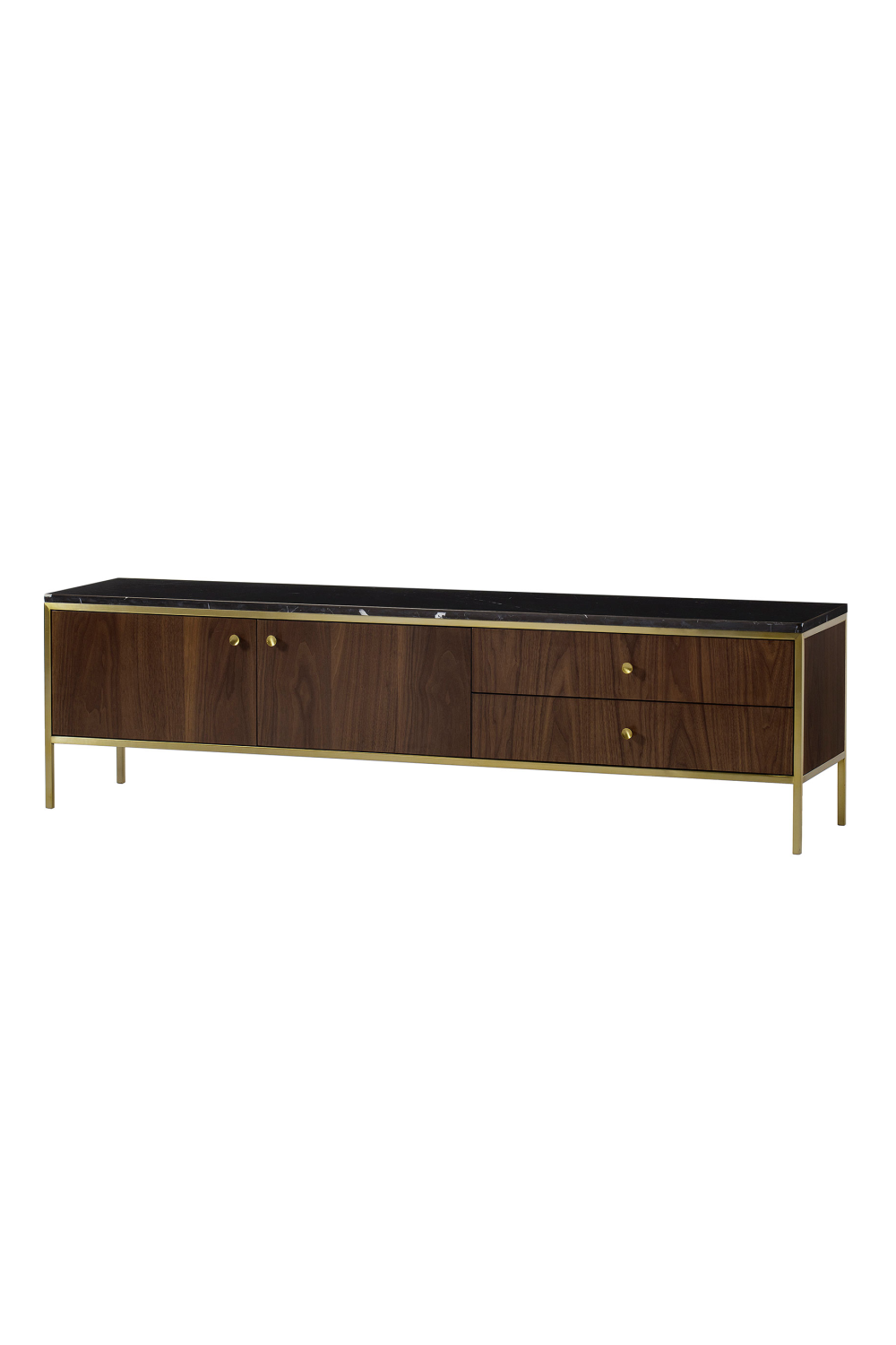 Wooden Media Unit with Marble Top L | Andrew Martin Chester | OROA