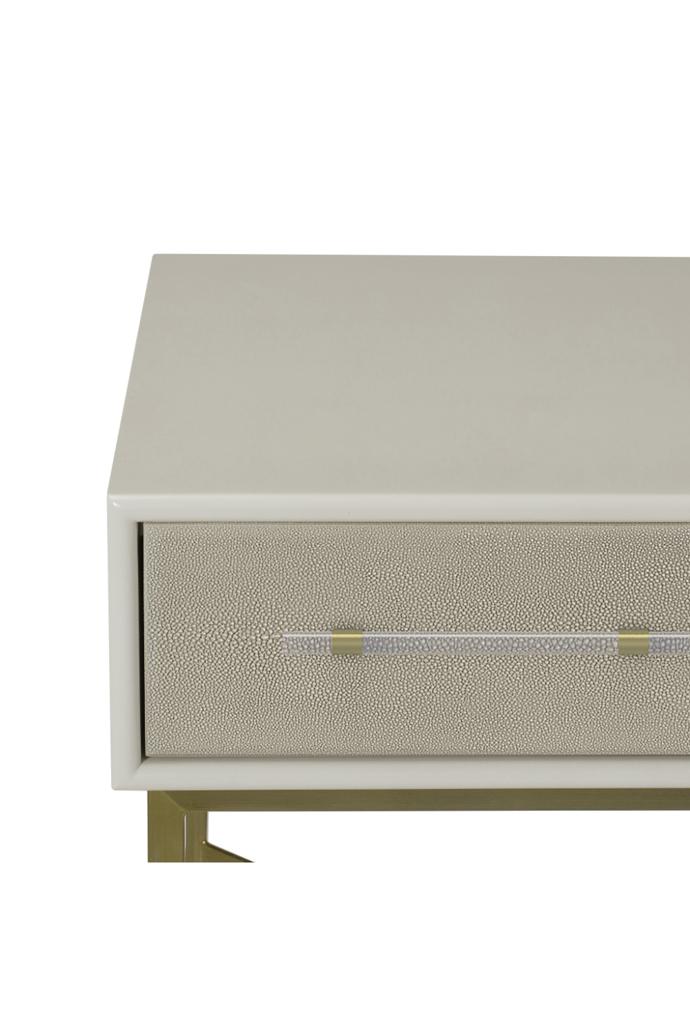 White Shagreen Drawer Bedside Table | Andrew Martin Alice | OROA