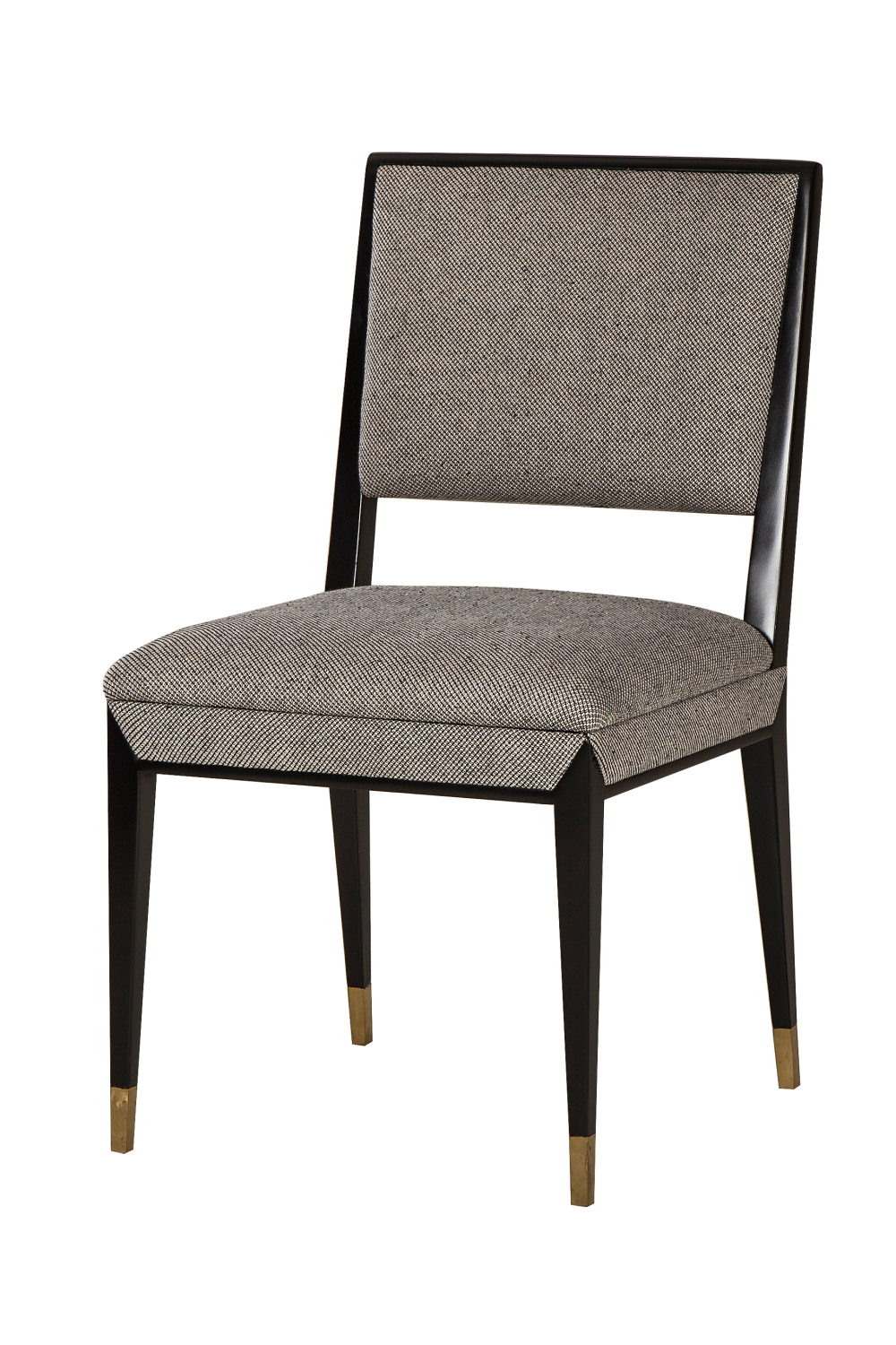 Brass Accent Black Upholstery Side Chair | Andrew Martin Reform | OROA