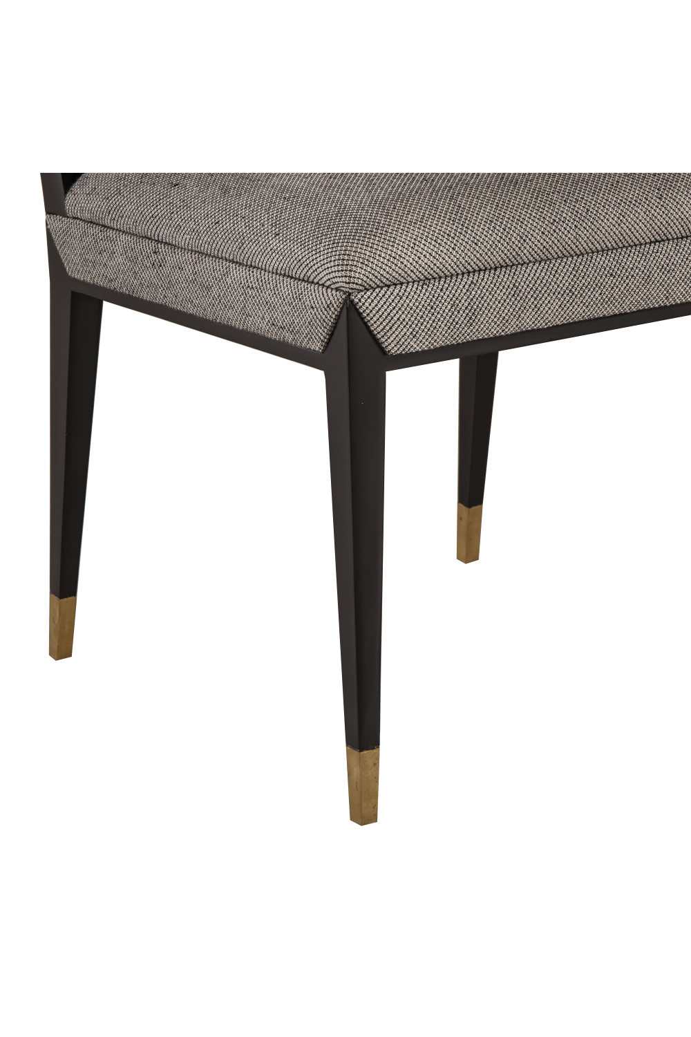 Brass Accent Black Upholstery Side Chair | Andrew Martin Reform | OROA