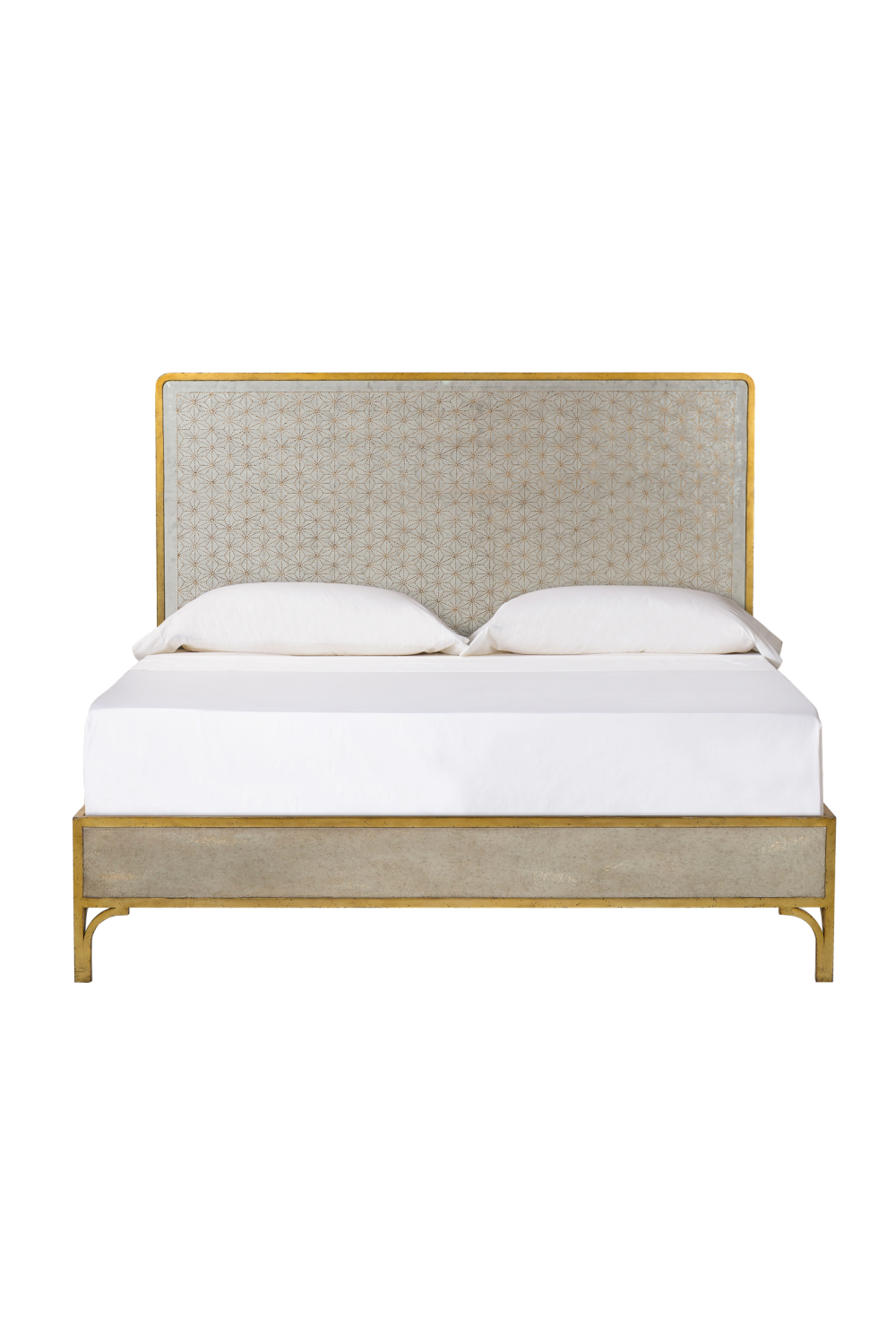 Brass Wood Framed Mirror Queen Size Bed | Andrew Martin Gilded Star