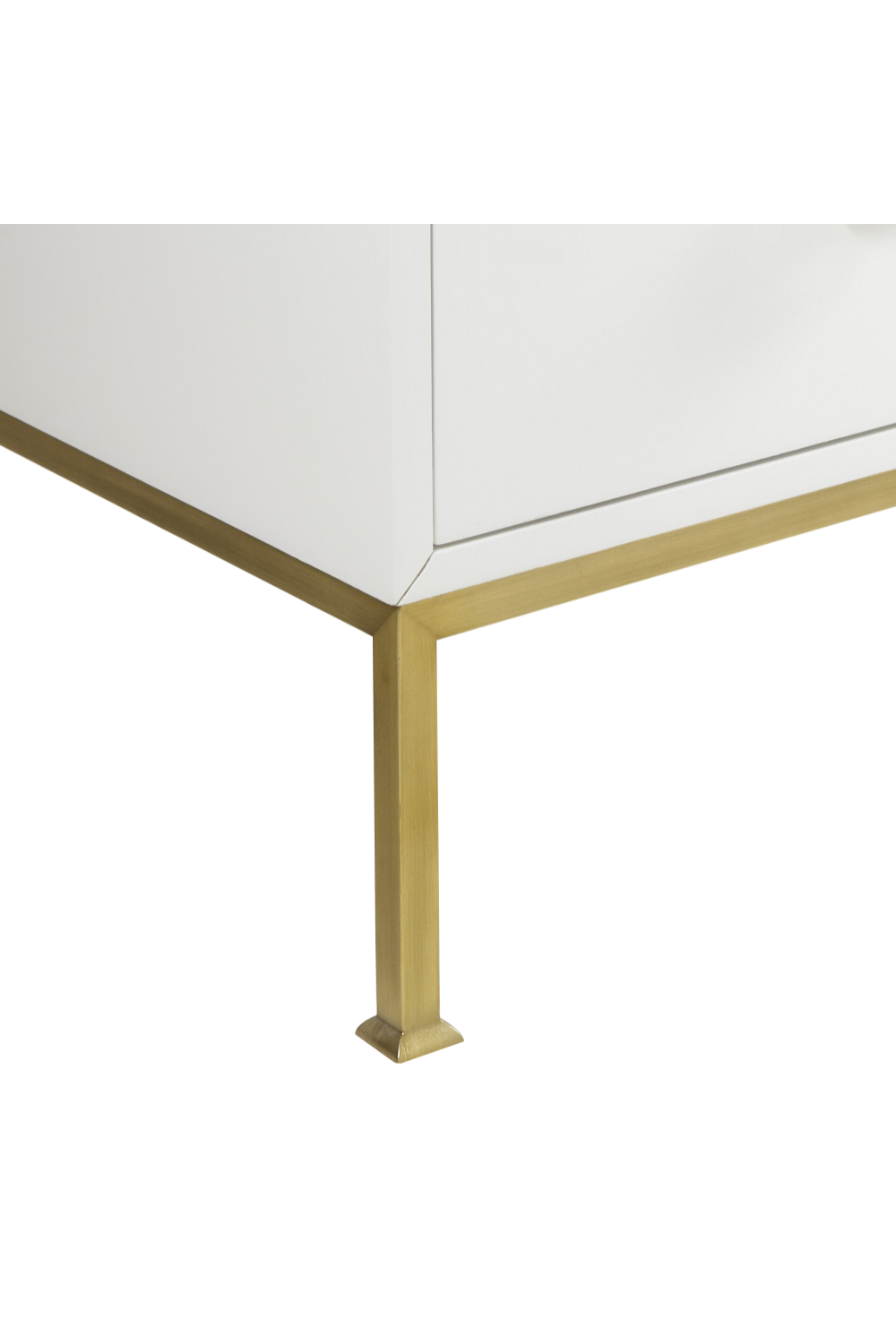 White Brass Accent Three Drawer Chest | Andrew Martin Formal | OROA