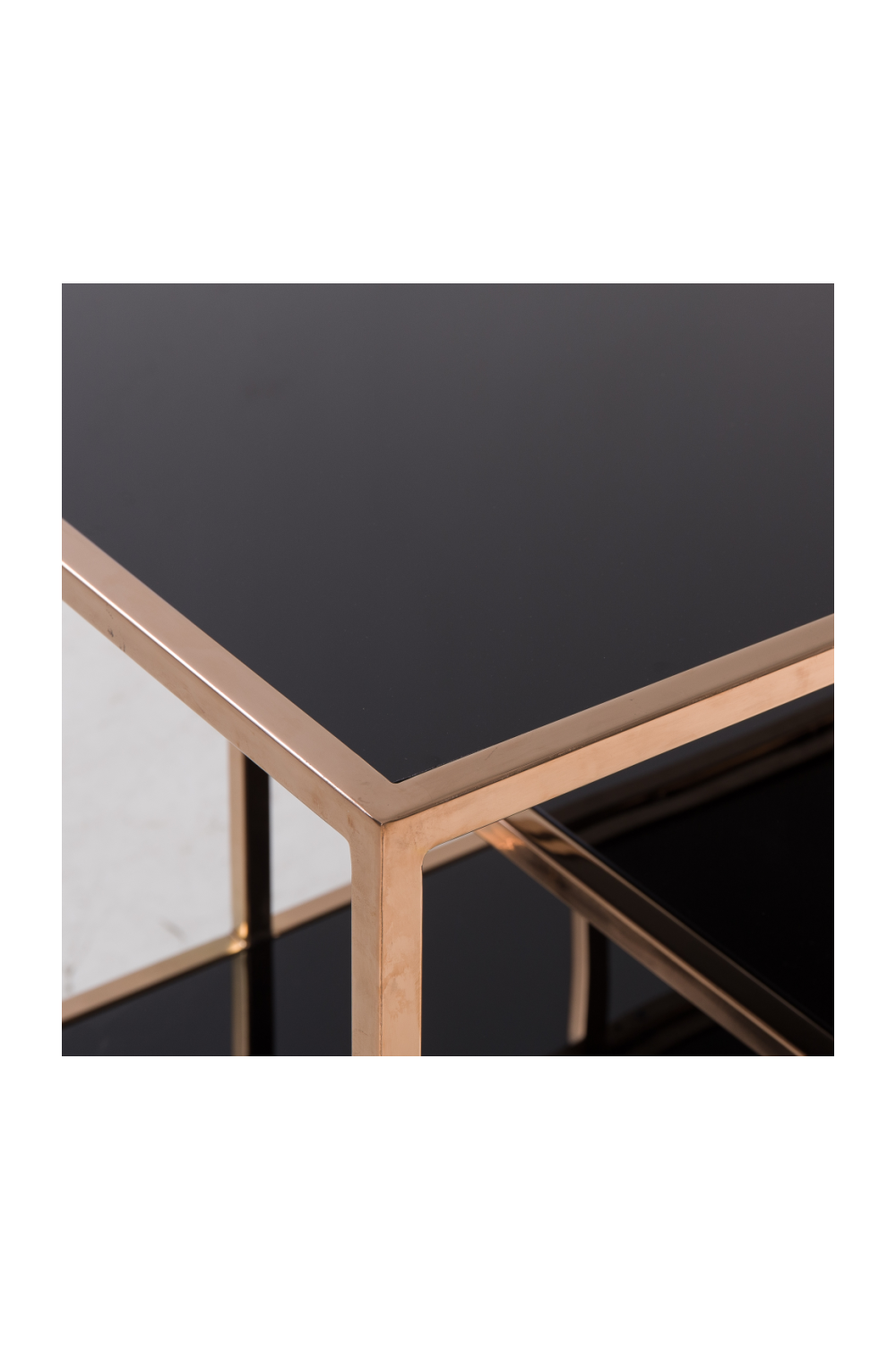 Black Smoked Glass Multi-shelf Console Table | Andrew Martin Miro | Oroa.com