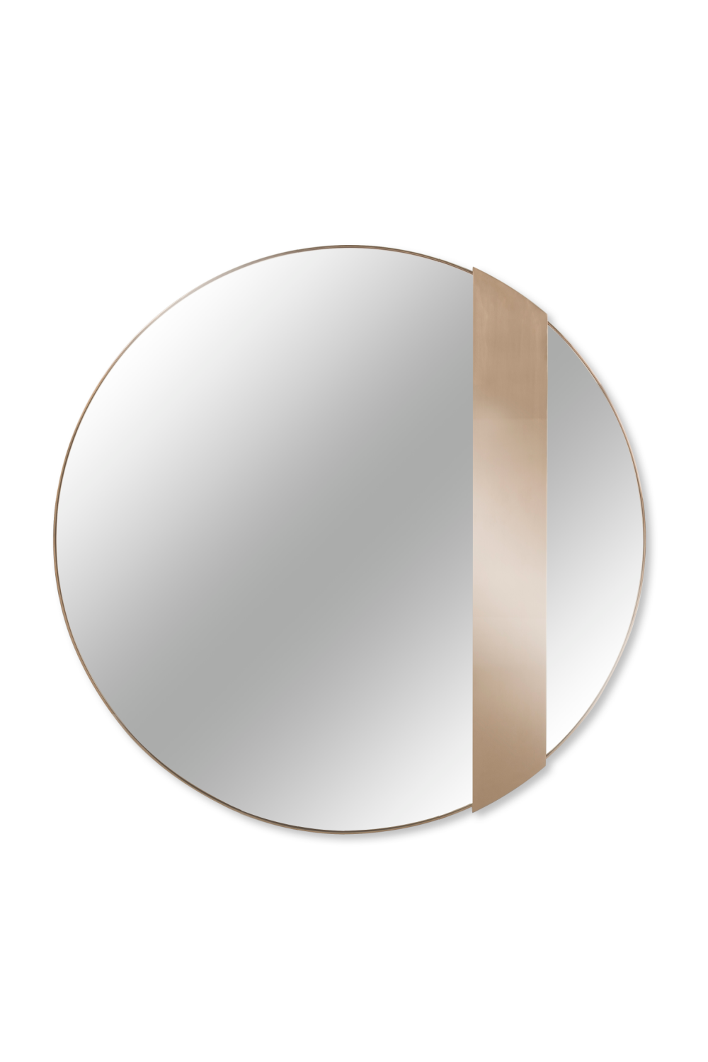 Rose Gold Accent Round Mirror | Andrew Martin Titian | Oroa.com