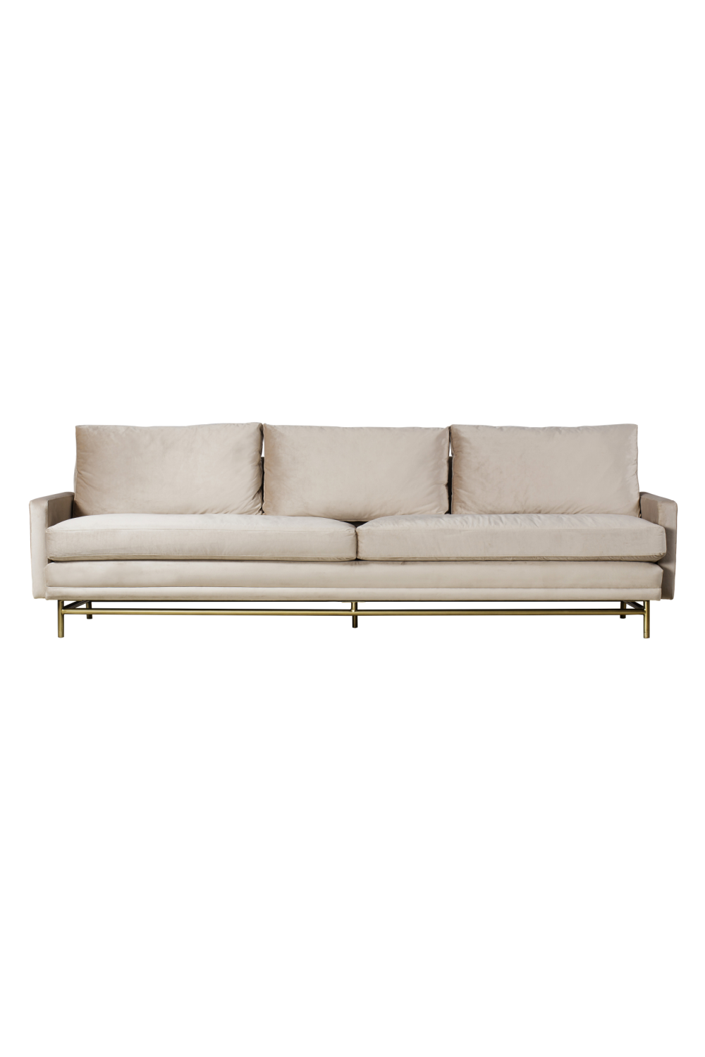 Natural Velvet Upholstered Large Sofa | Andrew Martin Jasper | OROA