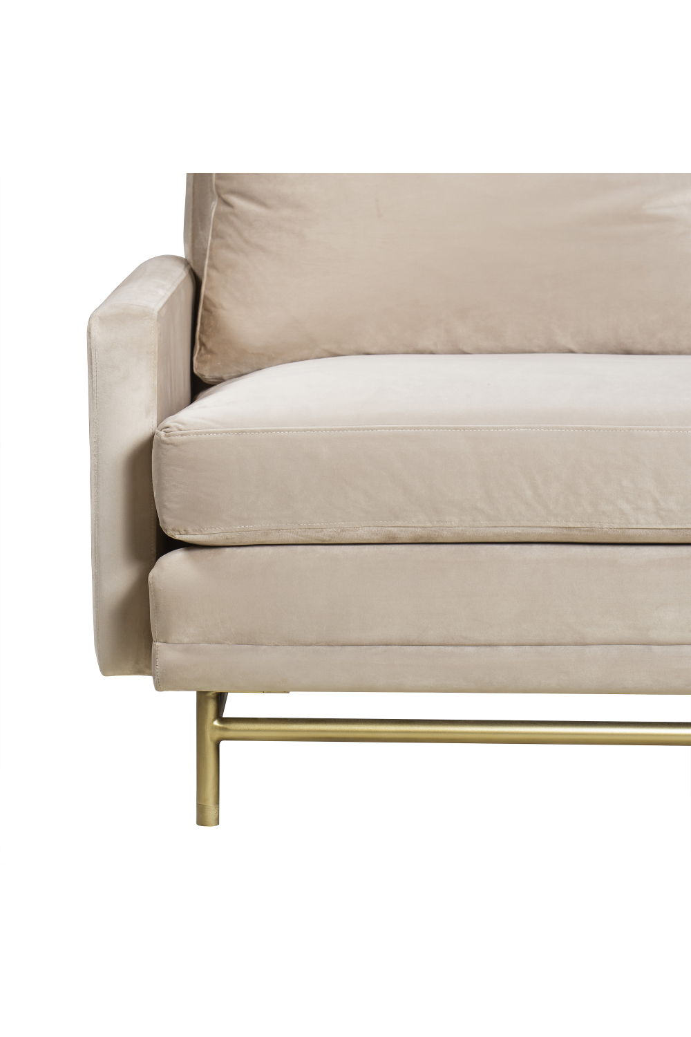 Natural Velvet Upholstered Large Sofa | Andrew Martin Jasper | OROA