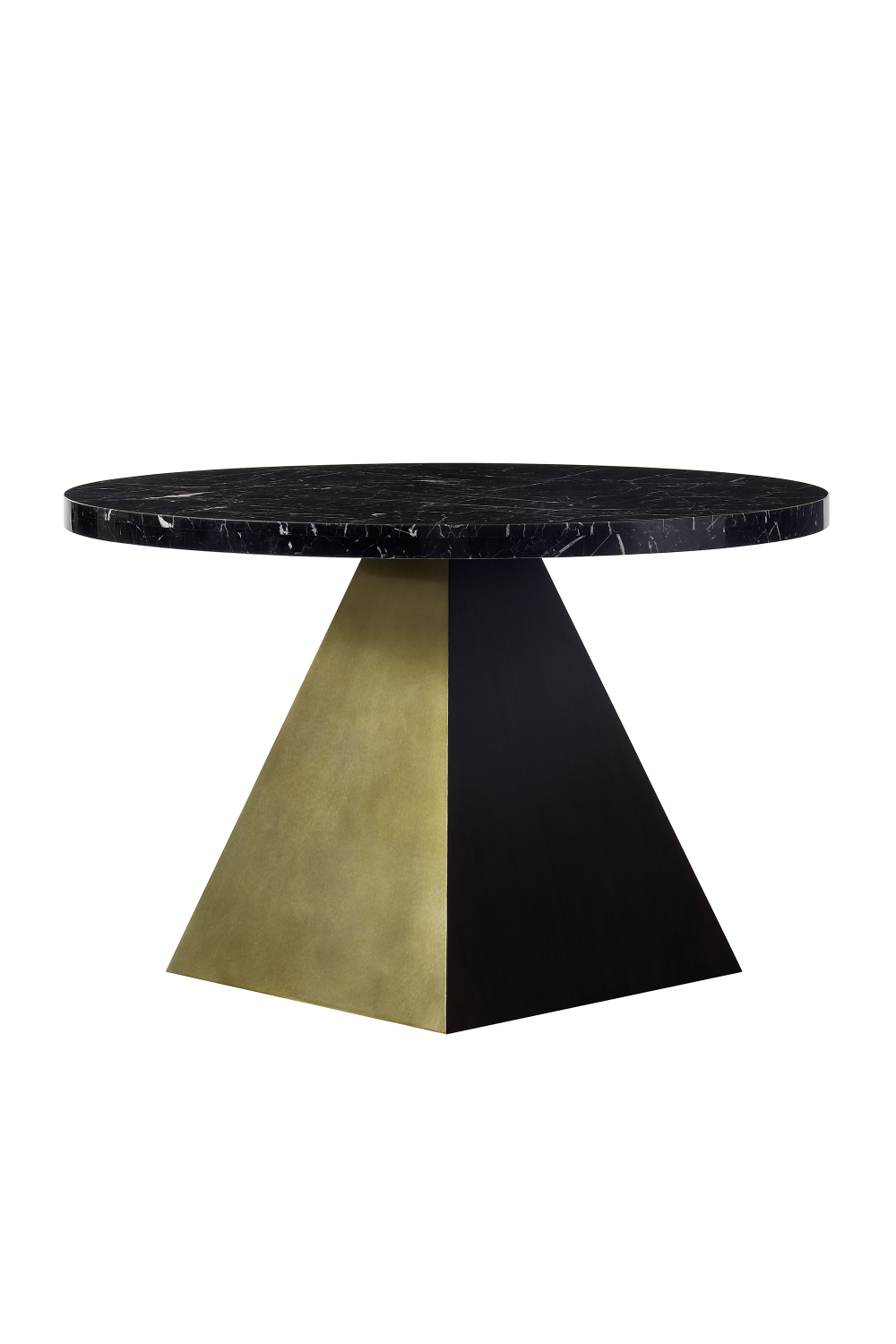 Round Marble Pyramid Base Dining Table - S | Andrew Martin Reagan