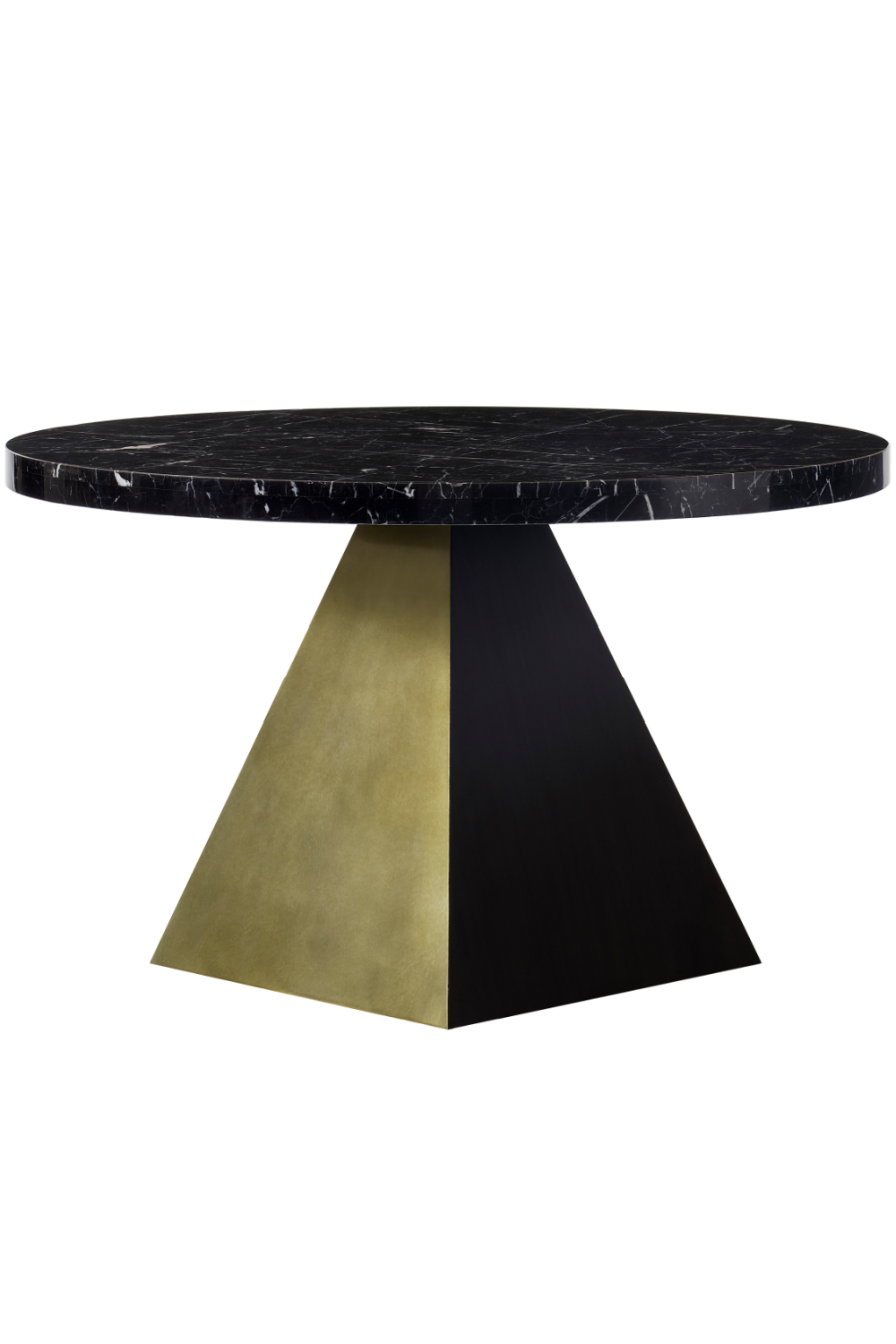 Black Marble Pyramid Base Dining Table L | Andrew Martin Louis | OROA