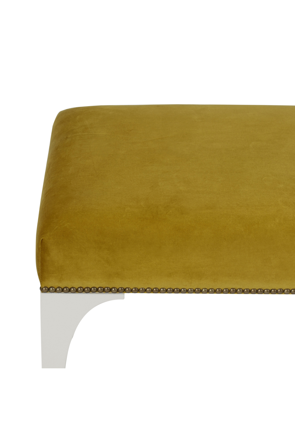 Yellow Leather Studded Bench | Andrew Martin James | OROA