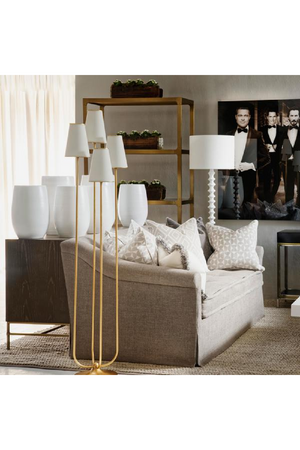 Four Linen Shades Modern Floor Lamp | Andrew Martin | OROA.com