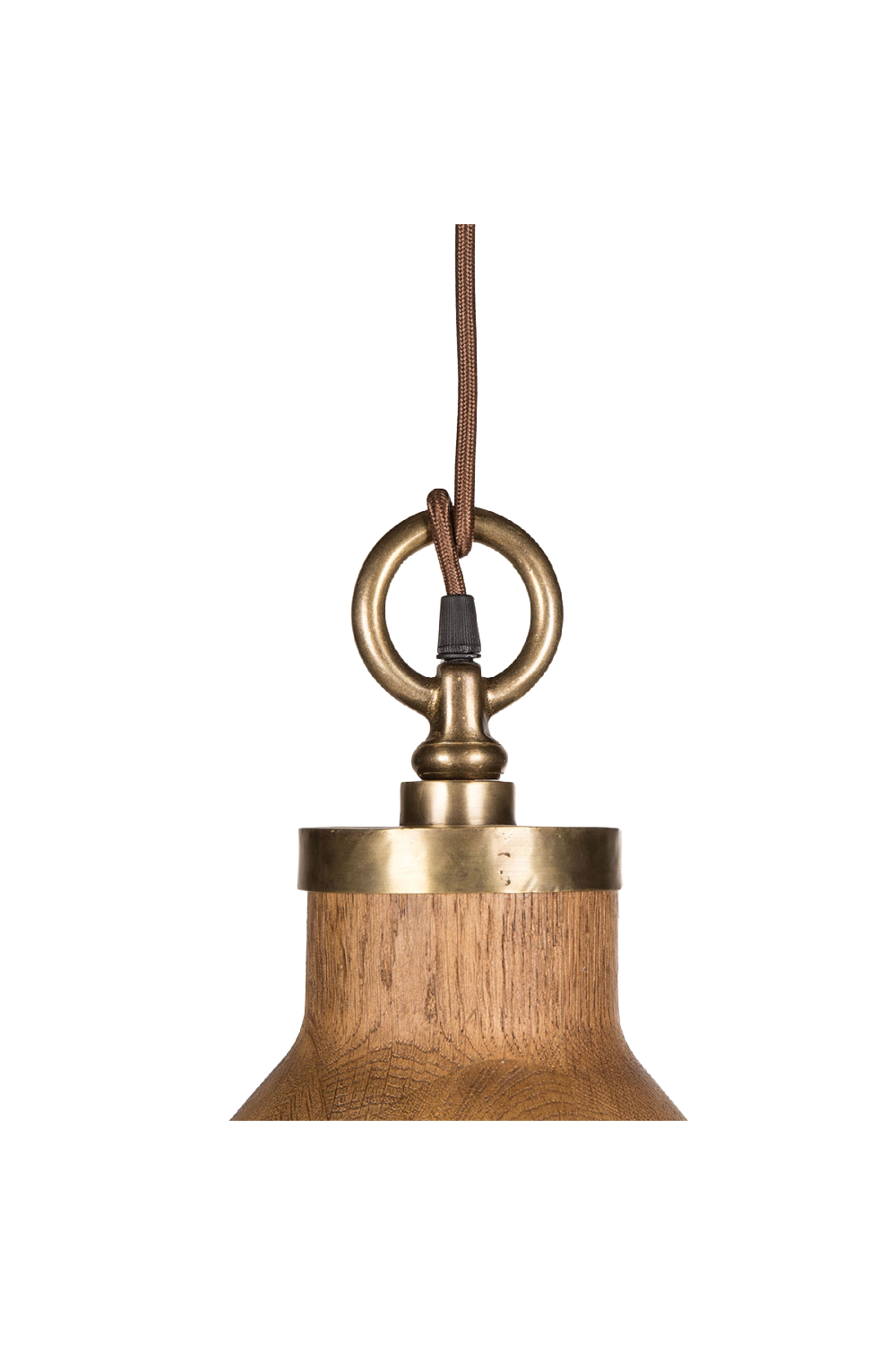 Bell Shaped Walnut Pendant Light M | Andrew Martin Big Sur | OROA.com