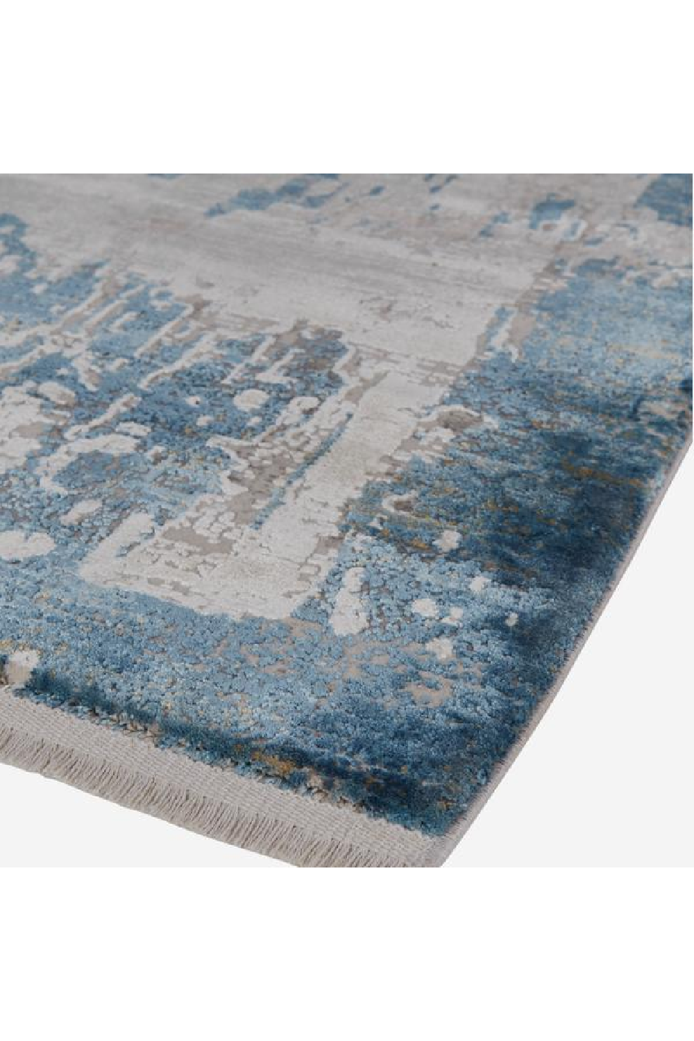Blue and Beige Patterned Rug S | Andrew Martin Azra | OROA